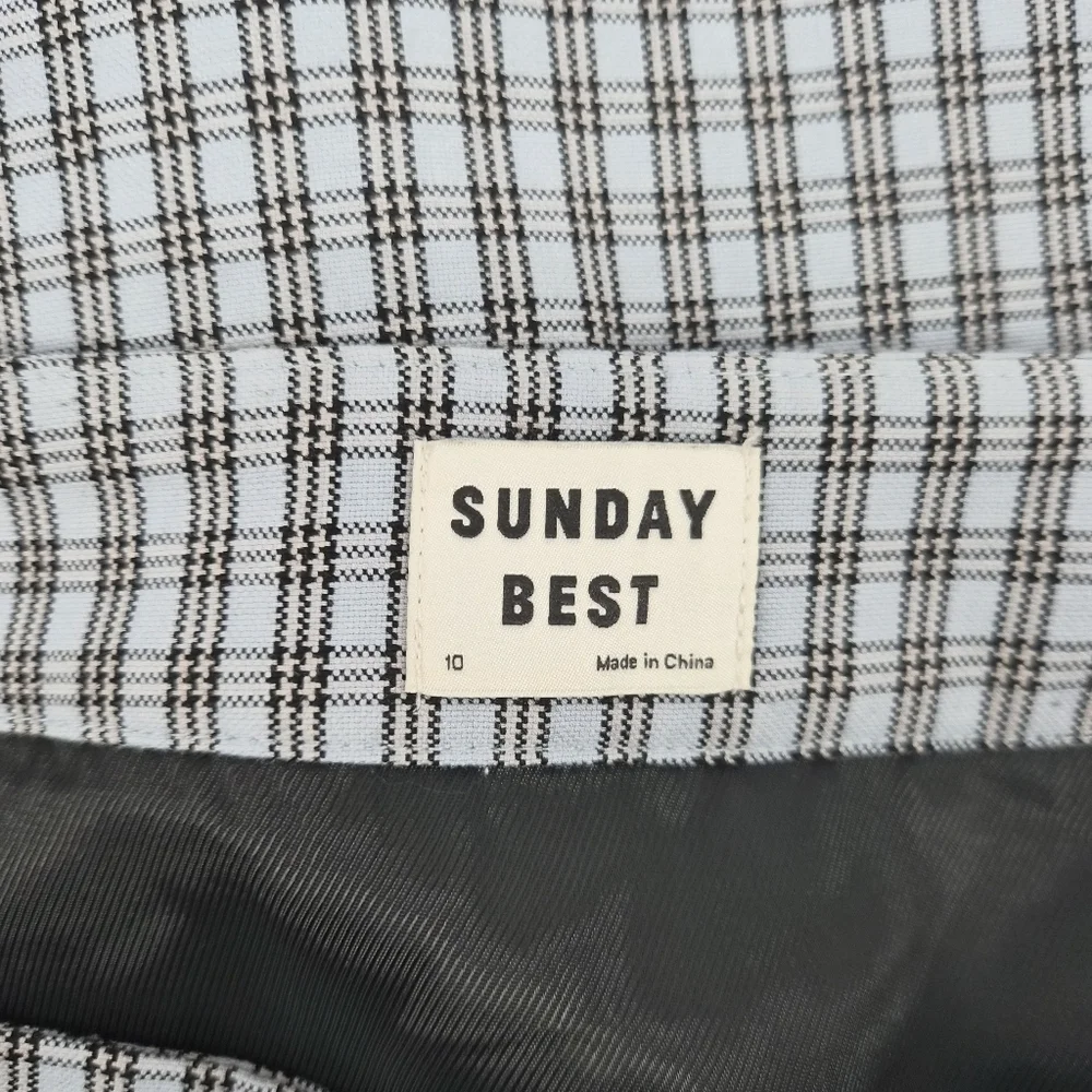Aritzia Sunday Best Pilot‎ Skort Dusty Blue Check Plaid Mini Size 10